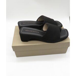 Donald Pliner Women's Black Slide Sandals Size 7.5 Open-Toe Block Heel NEW